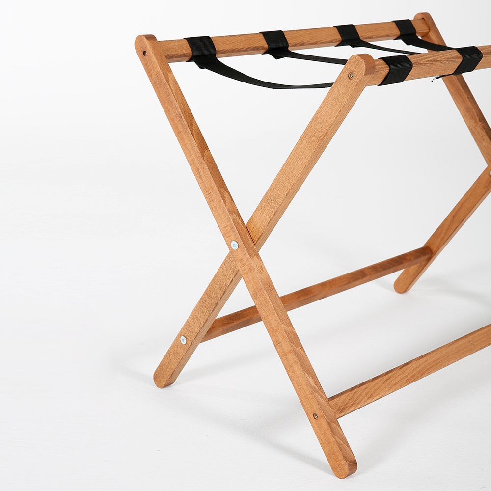 MT Displays | Wood Folding Luggage Rack