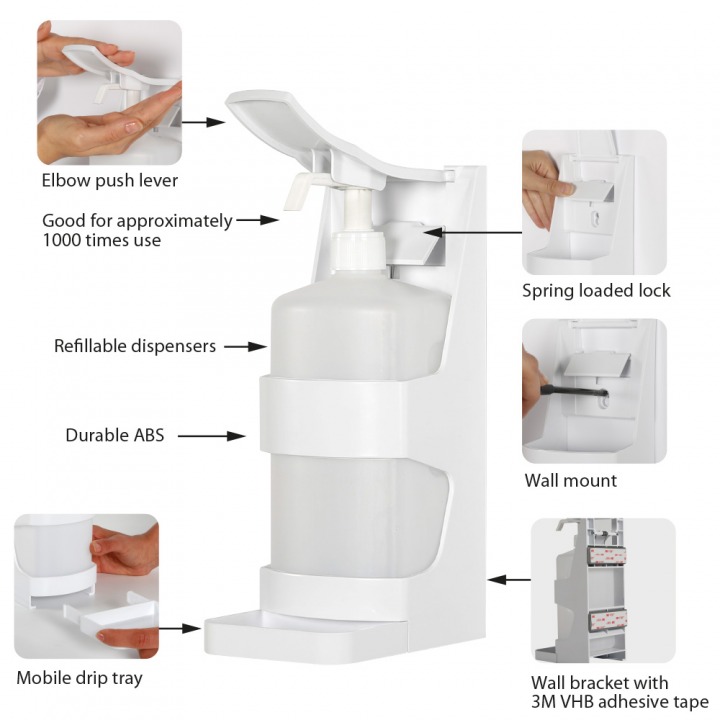 MT Displays | Tool Free Dispenser Vol2 For Wall And Glass Mounting