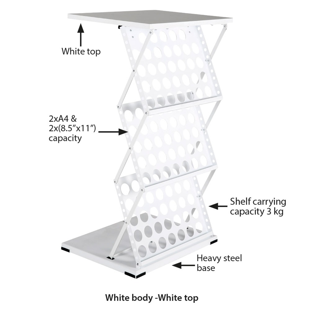 MT Displays | Foldable Wood Counter with Perforated Shelves 2 X A4 (8″ X 11″)
